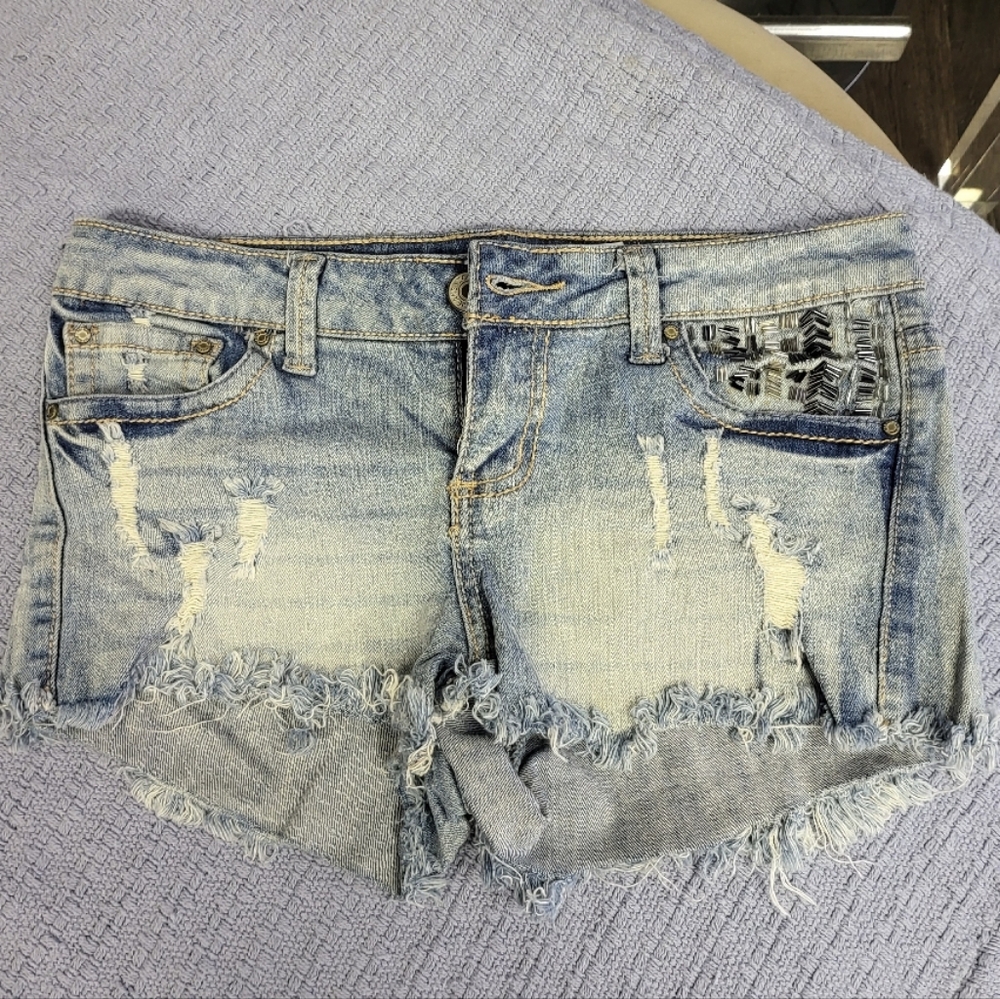 Distressed Denim Shorts